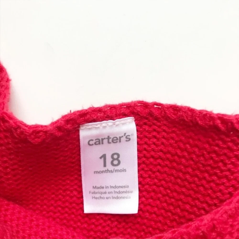 Carters red knit cardigan VGUC 18 months
